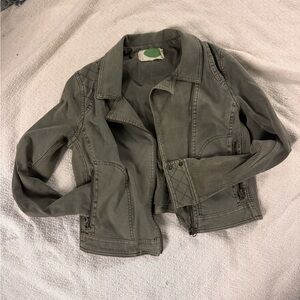 Anthropologie Olive Moto Jacket